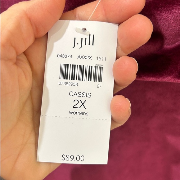 NWT J. JILL PUREJILL Crushed Velour Cowl Neck Tunic Top Size 2X - Picture 5 of 14